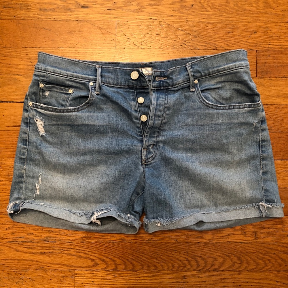 MOTHER Distressed Denim Shorts